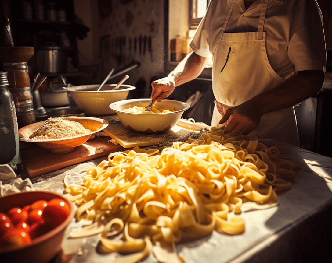 Customer experience ideation workshop during an Italian cooking class